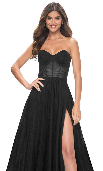 La Femme 31971 Shirred Corset Prom Dress