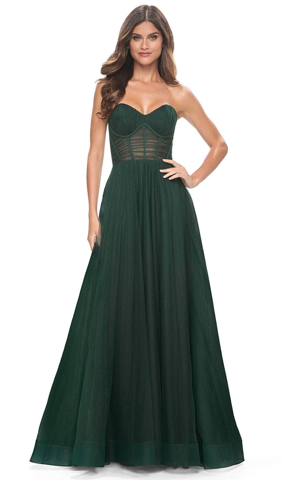 La Femme 31971 Shirred Corset Prom Dress
