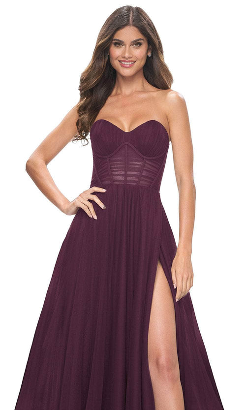 La Femme 31971 Shirred Corset Prom Dress