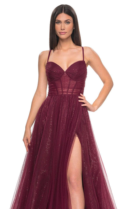 La Femme 31986 Sequined Sleeveless V-Neck Prom Dress