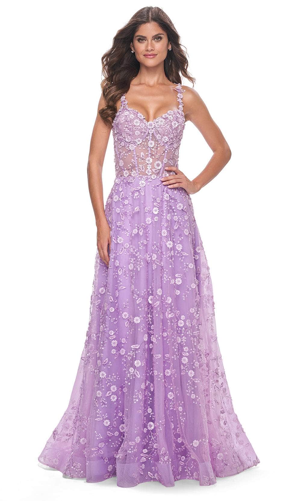 La Femme 31996 Floral Festooned Prom Dress
