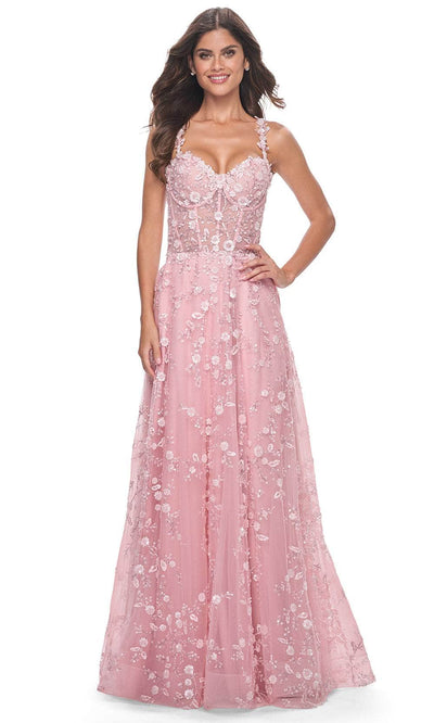 La Femme 31996 Floral Festooned Prom Dress