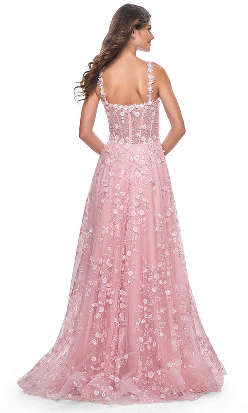 La Femme 31996 Floral Festooned Prom Dress
