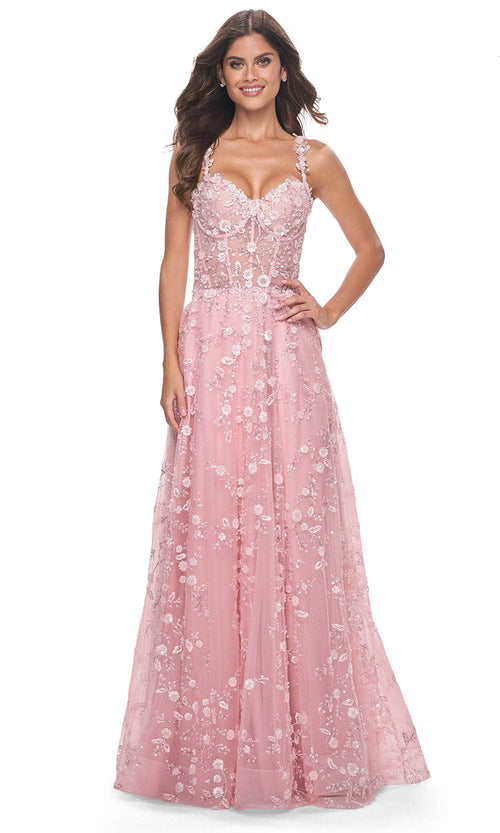 La Femme 31996 Floral Festooned Prom Dress