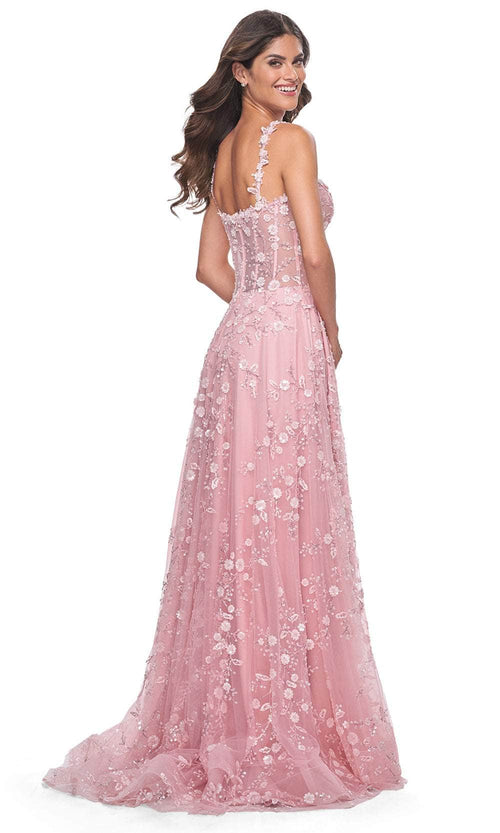 La Femme 31996 Floral Festooned Prom Dress