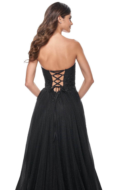 La Femme 32005 Ruched Illusion Strapless Prom Gown