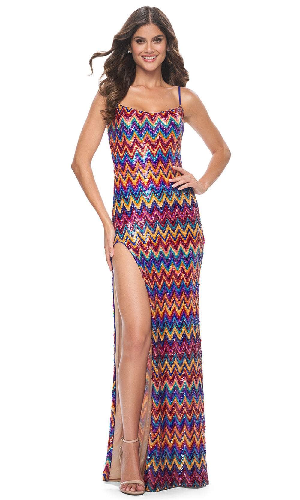 La Femme 32006 - Sequin Sleeveless Fitted Bodice Prom Dress Formal Dance 00 / Multi