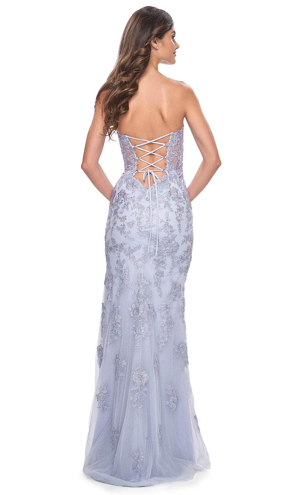 La Femme 32013 Strapless Embroidered Lace Prom Dress