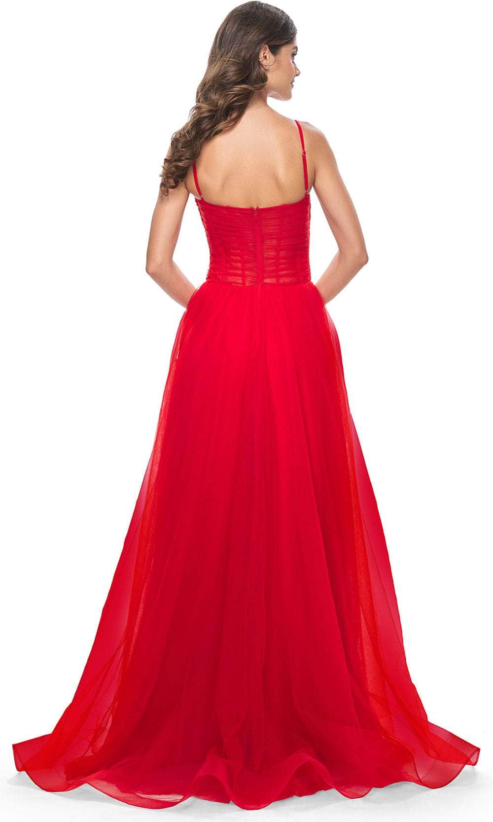 La Femme 32017 Ruched Illusion Prom Dress