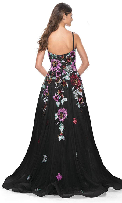 La Femme 32019 Floral Sequin Embellished A-Line Prom Gown