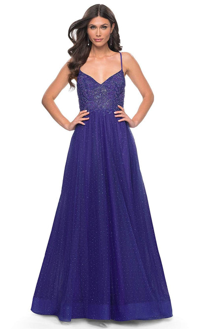 La Femme 32020 Beaded Illusion Prom Dress