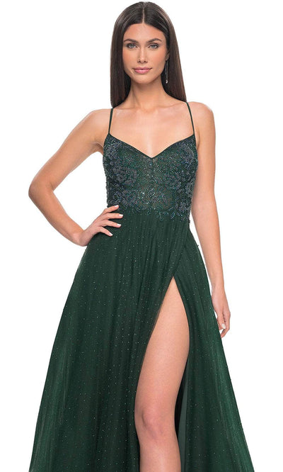 La Femme 32020 Beaded Illusion Prom Dress