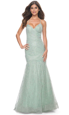 La Femme 32026 Beaded Trumpet Prom Dress