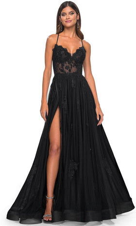 La Femme 32028 Lace Styled Prom Dress