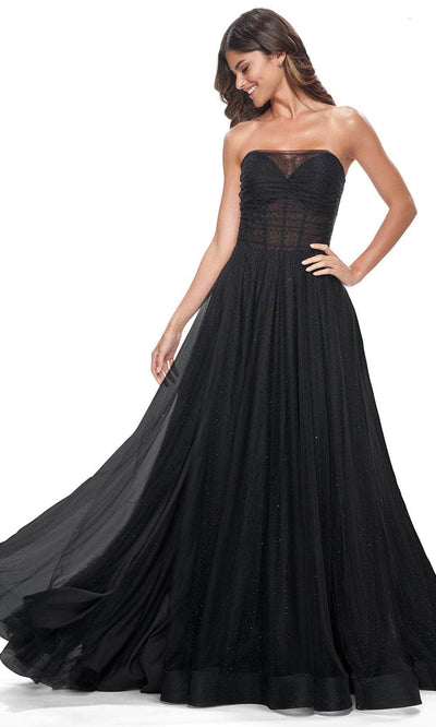 La Femme 32029 Strapless A-Line Prom Gown