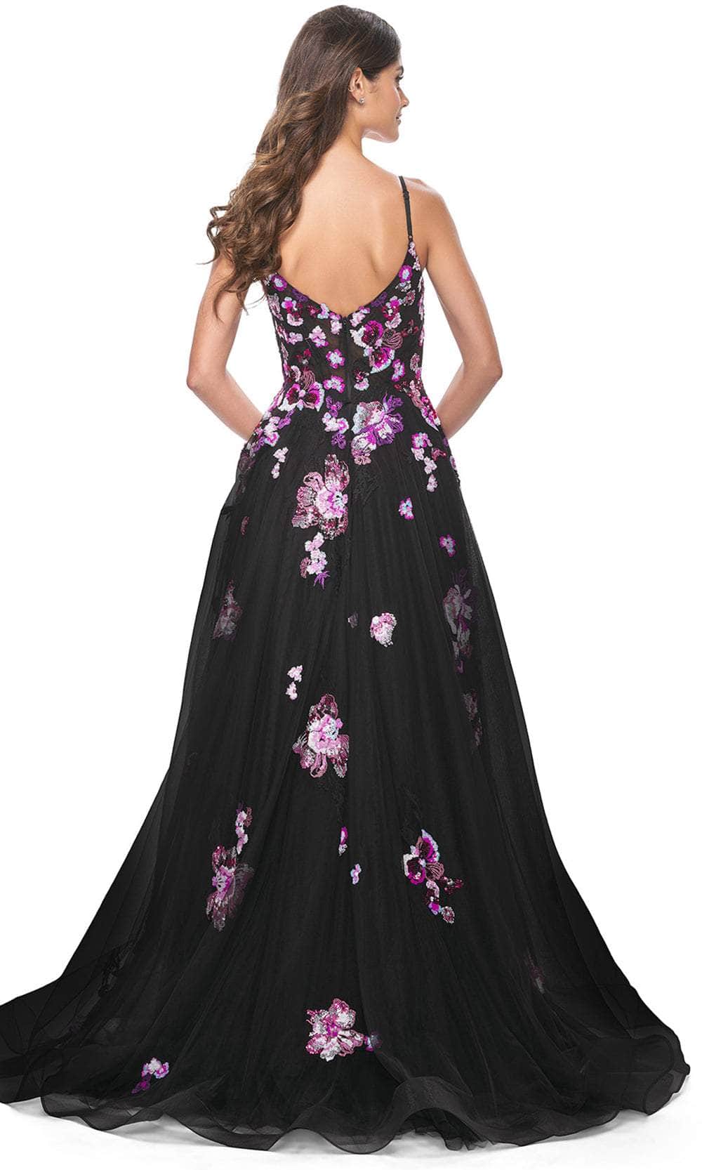 La Femme 32030 Sequin Floral Embroidered A-Line Prom Gown