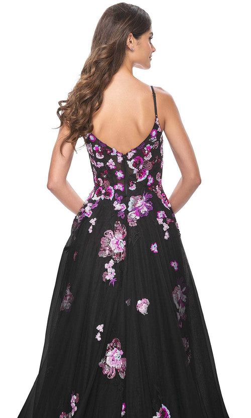 La Femme 32030 Sequin Floral Embroidered A-Line Prom Gown