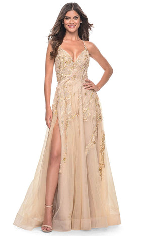 La Femme 32032 Sequin Beaded Prom Dress