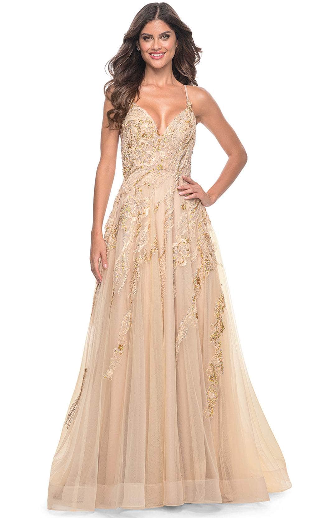 La Femme 32032 Sequin Beaded Prom Dress