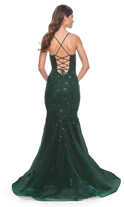La Femme 32033 Beaded Appliqued Mermaid Prom Dress