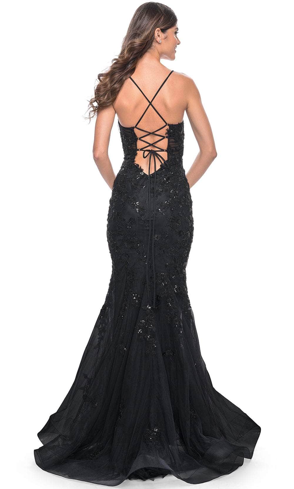 La Femme 32033 Beaded Appliqued Mermaid Prom Dress