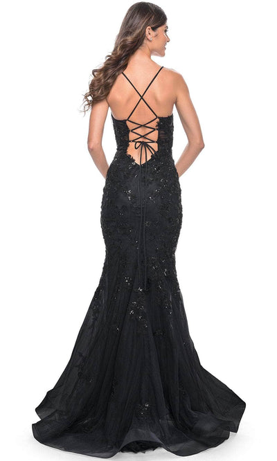 La Femme 32033 Beaded Appliqued Mermaid Prom Dress