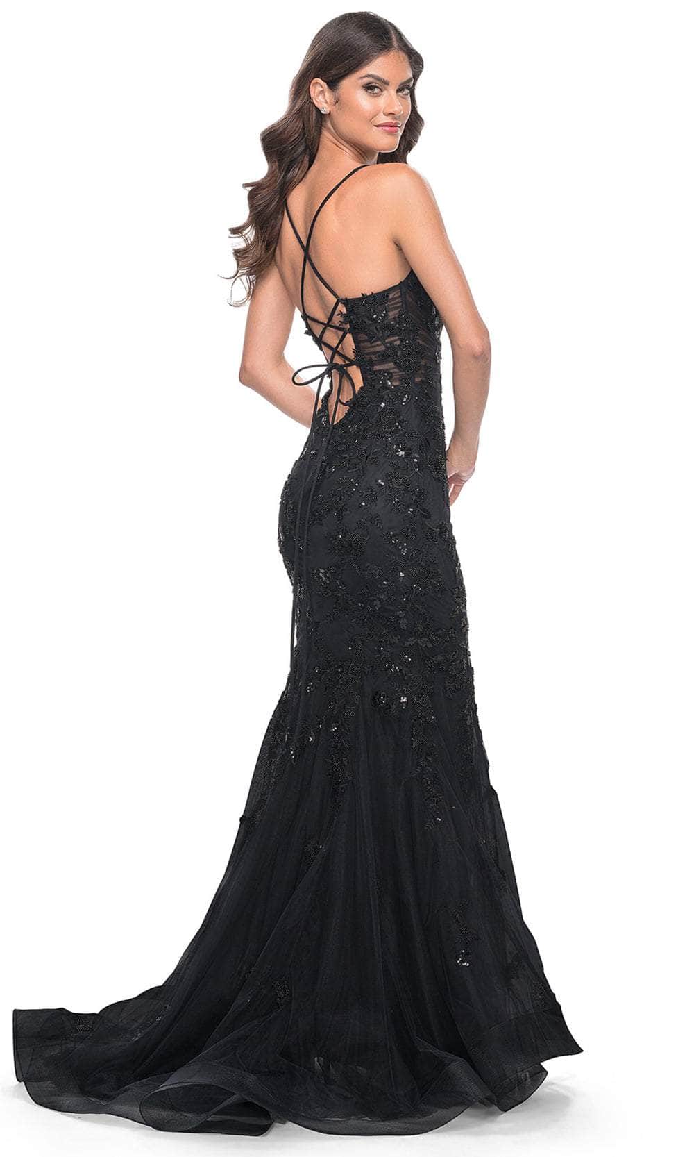 La Femme 32033 Beaded Appliqued Mermaid Prom Dress