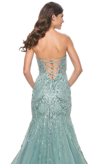 La Femme 32053 Sweetheart Tie Open Back Prom Dress