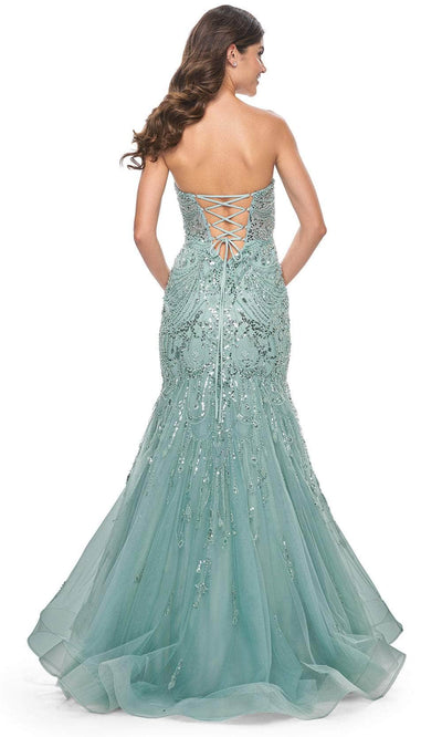 La Femme 32053 Sweetheart Tie Open Back Prom Dress