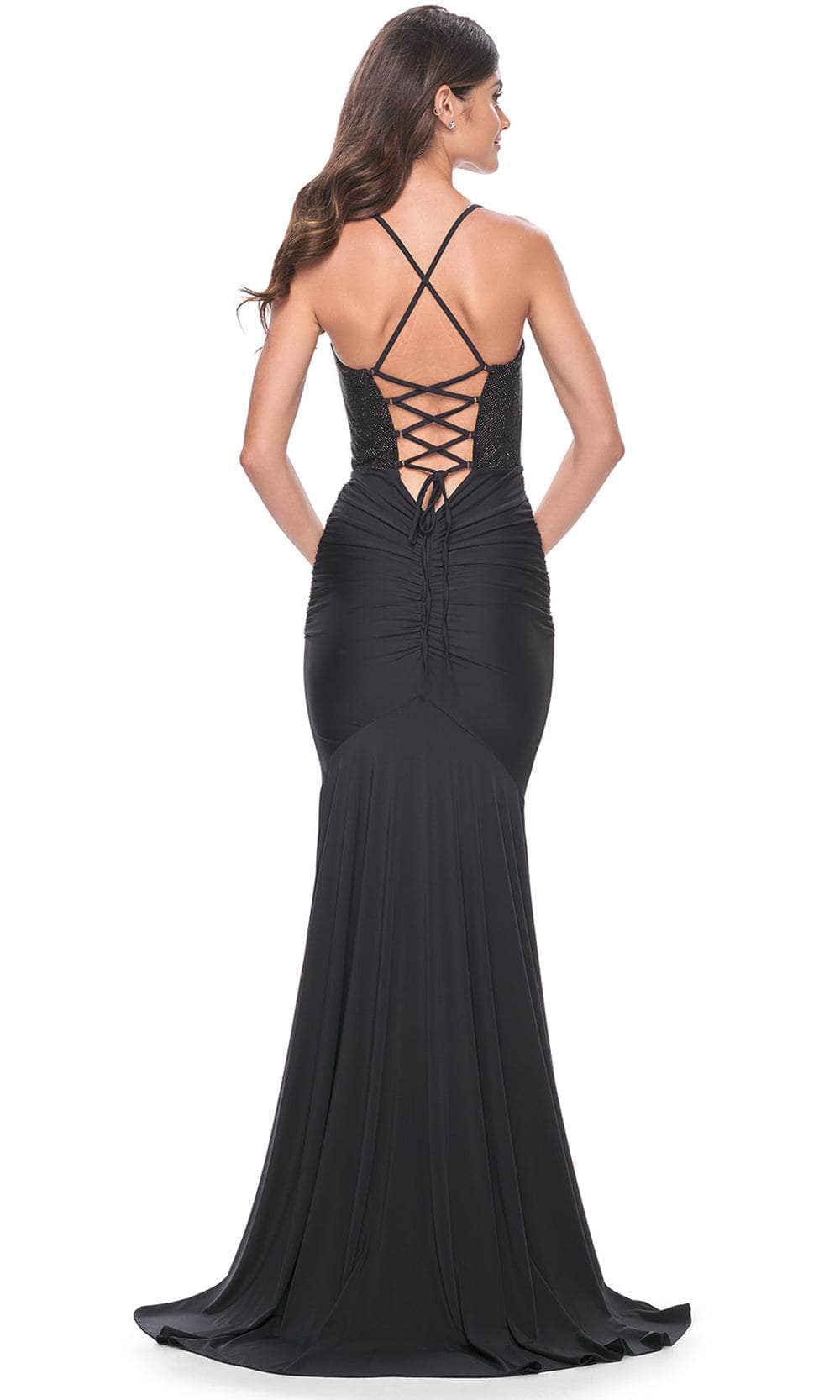 La Femme 32064 Scoop Neck Beaded Corset Prom Dress