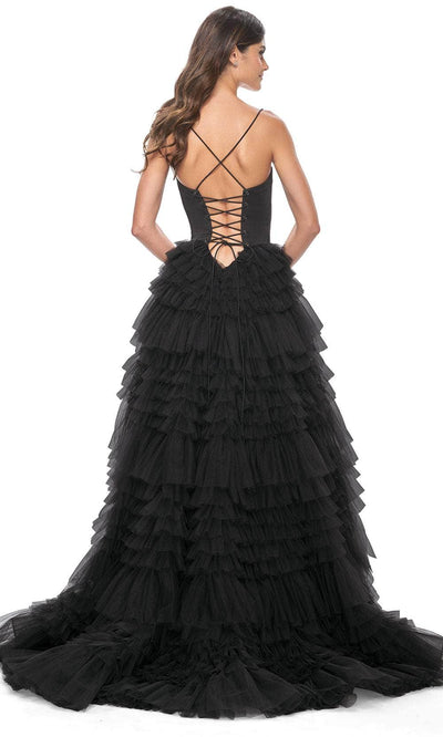 La Femme 32071 Spaghetti Strap Tiered Prom Dress