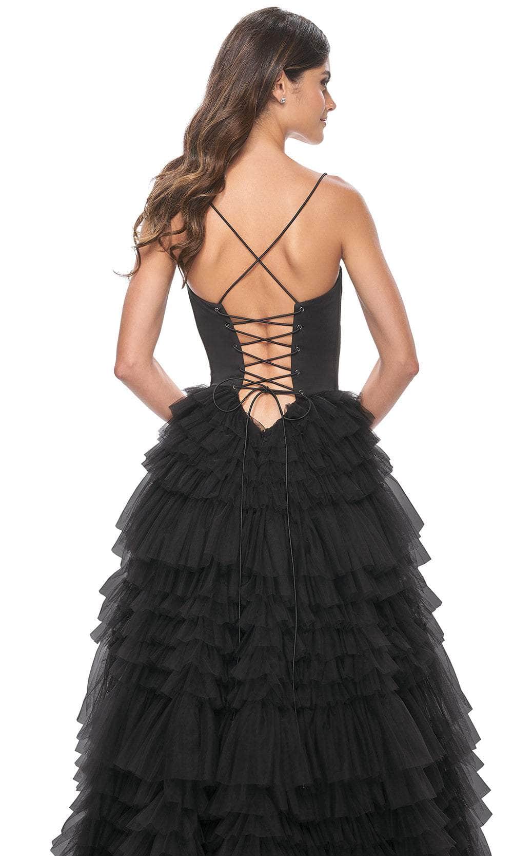 La Femme 32071 Spaghetti Strap Tiered Prom Dress