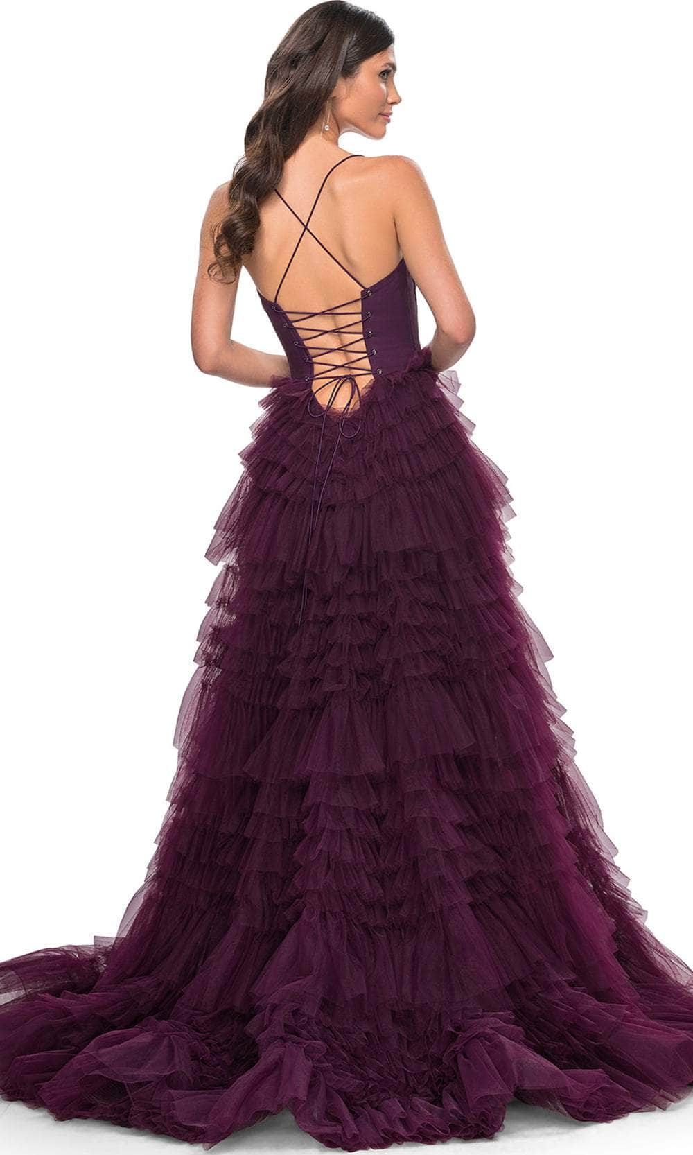 La Femme 32071 Spaghetti Strap Tiered Prom Dress