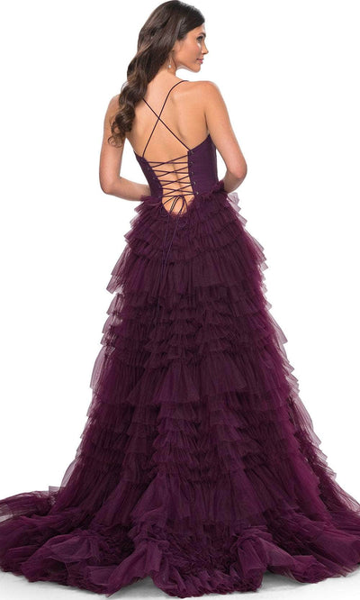 La Femme 32071 Spaghetti Strap Tiered Prom Dress