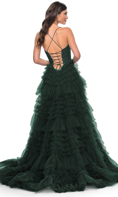 La Femme 32071 Spaghetti Strap Tiered Prom Dress
