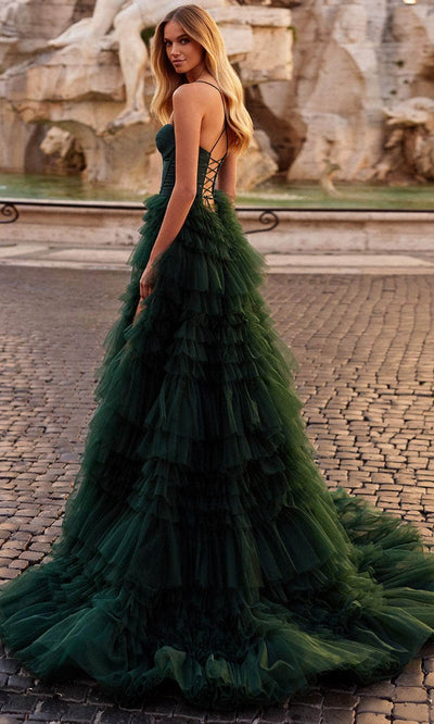 La Femme 32071 Spaghetti Strap Tiered Prom Dress