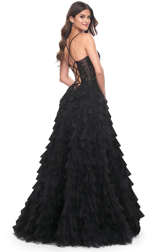 La Femme 32108 Ruffle Detailed A-Line Prom Gown