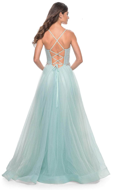 La Femme 32117 Applique Waist Prom Dress