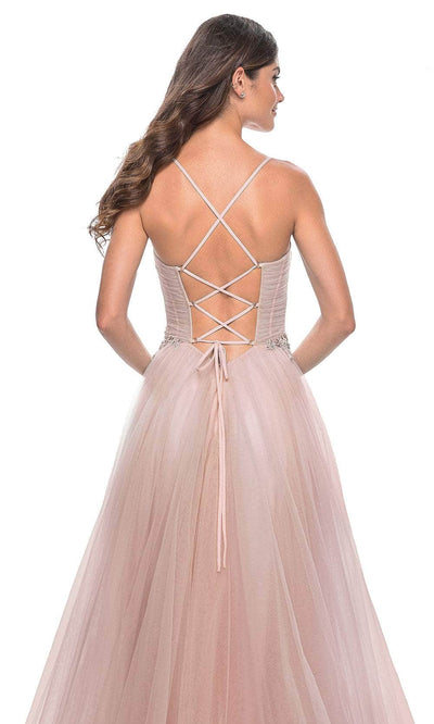 La Femme 32117 Applique Waist Prom Dress