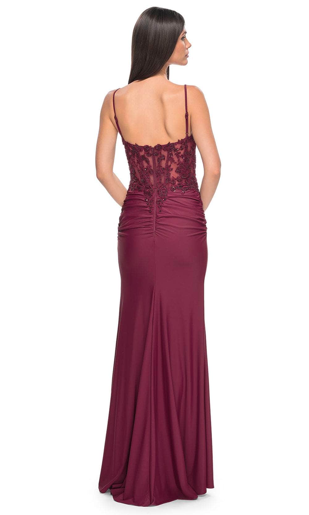 La Femme 32132 Applique Sheath Prom Dress