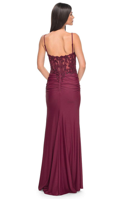 La Femme 32132 Applique Sheath Prom Dress