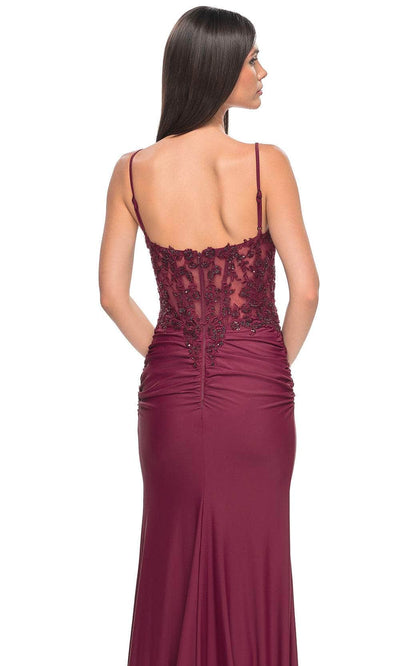 La Femme 32132 Applique Sheath Prom Dress