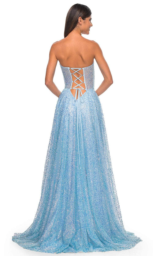 La Femme 32136 Sweetheart Illusion Waist Prom Gown