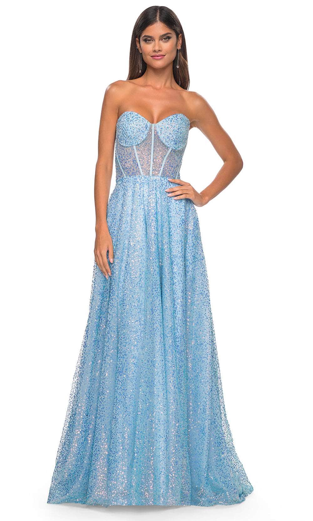 La Femme 32136 Sweetheart Illusion Waist Prom Gown