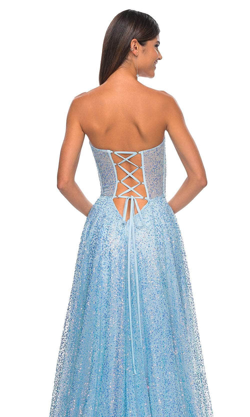 La Femme 32136 Sweetheart Illusion Waist Prom Gown
