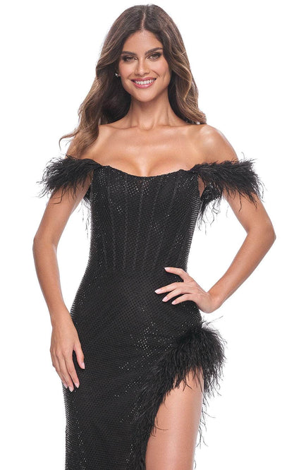 La Femme 32151 Off-Shoulder Scoop Prom Gown