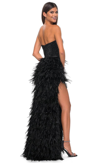 La Femme 32165 Sweetheart Feather Skirt Prom Gown