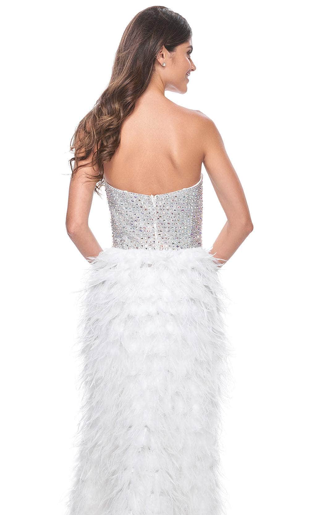 La Femme 32165 Sweetheart Feather Skirt Prom Gown