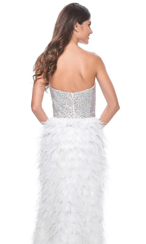 La Femme 32165 Sweetheart Feather Skirt Prom Gown