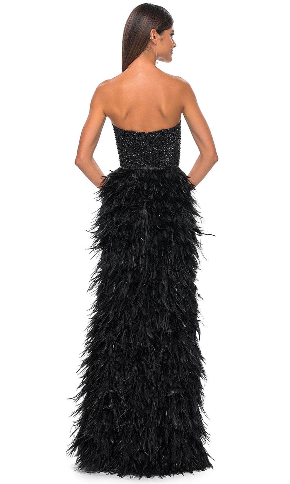 La Femme 32165 Sweetheart Feather Skirt Prom Gown